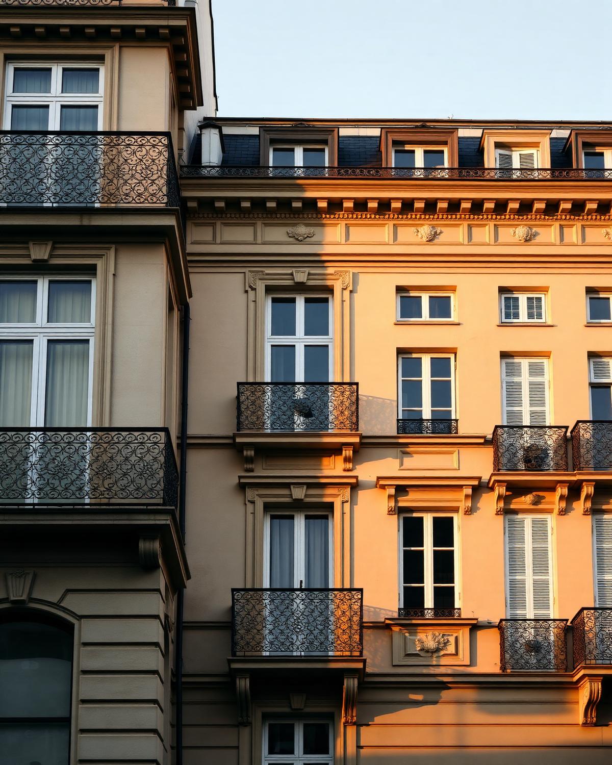 Façade d'immeuble haussmannien parisien